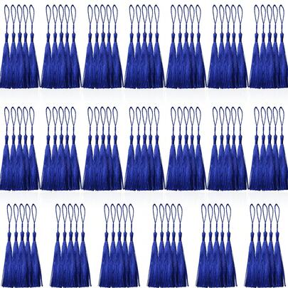 2026 Ny 1 st/100 st Mini Tassel Band Ring - 5-tums polyester tofsar, lämplig för bokmärken, smyckestillverkning, DIY-hantverk - 20 ljusa färger, traditionell stil heminredning och examensfestdekoration, färgglada tofsar, dekorativa tofsar, studenter kan använda dem för att hänga väskor, skolväskor, kroppar, handväskor, mobiltelefoner etc. Det är också en unik nyckelring