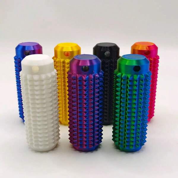 Spiky Grippie Stim Keychain Portable Fingertip Stress Relief Massage Keychain, Roller Massager, Texture Nail Design, Anxiety Relief And Restlessness, Rectangular 3D Key Pendant