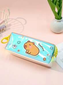 1pc Capybara Pencil Case, High-Quality Pencil Case With Large Zipper, Adorable Capybara Design, Student Desk-Top Stationery Organizer Bag, Waterproof And Durable, Large Capacity Pencil Pouch, Cosmetic Organizer,Pencil Pouch,School Bag