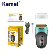 Kemei KM-T370 Professional Waterproof Men's Electric Shaver For Boyfriend's Gift Digital Display Screen Shaver Machine With Floating Blade Beard Trimmer USB Charging Reciprocating Razor 1pc