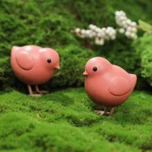 2 Pcs Chicks ABS Resin Figurines Garden Decor Outdoor Balcony Ornament, Sculptures Lightweight Waterproof Cute Home Decorations
