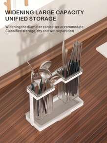 Kitchen Counter Utensil Holder, Large Capacity Storage, Tidy Kitchen Space, Vertical With Drip Tray