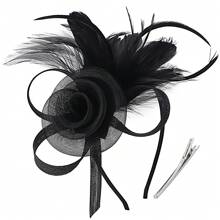 1 Pc Fascinator Hats Feather Flower Hair Clip Wedding Tea Party Kentucky Derby Headband For Girls And Women Fascinator Hat Halloween