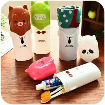 อุปกรณ์อาบน้ำสำหรับเดินทาง: ที่ใส่แปรงสีฟันแบบพกพาและที่ใส่ยาสีฟันสำหรับใช้งานกลางแจ้ง, ที่จัดระเบียบถ้วยใส่ฟันพลาสติกขนาดกะทัดรัดสำหรับบ้าน, หอพัก, ยิม และสุขอนามัยขณะเดินทาง, กันหก, น้ำหนักเบา, ดีไซน์ทำความสะอาดง่าย, กล่องใส่ห้องน้ำประหยัดพื้นที่สำหรับดูแลส่วนตัวและความสะอาดในชีวิตประจำวัน, เหมาะสำหรับชุดเดินทาง, พักโรงแรม, ทริปแคมป์ปิ้ง, ชีวิตในรถบ้าน, กิจวัตรประจำวันในกระเป๋ายิม, -ฟรี, ทนทาน, ล้างทำความสะอาดได้, ที่เก็บของหลายช่องพร้อมฐานกันลื่น