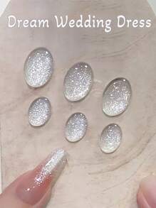 MISS SHAKA 10ml Spring Summer Nails Dream Wedding Dress White Fine Glitter Gel Nail Polish 2025 Whitening Nail Popular Flash Rhinestone Gel Nail Art Nail Supplies