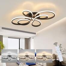 ZMH Ceiling Lamp LED Ceiling Light Dimmable - Living Room Lamp 80cm Living Room 78W Modern Bedroom Lamp Bedroom White With Remote Control Design Ceiling Lighting Large For Dining Room Office Kitchen - 黑色 - 查看 1