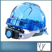 Transparent Safety Helmet, Anti-Crush, Anti-Pressure, Visible, Monitoring, Suitable For Construction Site, Car Riding, Customizable Printing, Protective Hat - Multicolor - View 1