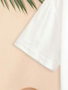 Ocean Element Printed T-Shirts, Casual T-Shirts With Short Sleeves And Spring And Summer Fashion Women'S Tops T-Shirts,Oversized Short Sleeve Classic Heavy Cotton T Shirt Printed Graphic Tee Women's Casual Short-Sleeved Top - trắng - Xem 6