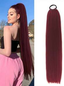 Realistic Straight Ponytail Wig, Long Fluffy Wig For Daily Wear, Party, Date, Cosplay Hair Ties Ponytail Holders Hair Elastics Hair Rubber Bands Scrunchies Hair Rope Elastic Hair Tie, Hair Bobbles