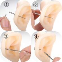 Piercing Kit With Disposable Stainless Steel Needles, Clamps, Taper For Belly Button, Nose, Septum, Nipple, Tongue, Eyebrow, Lip - Silver - View 9