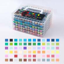 120/84/72/60/48/36/24/12 Farben Acrylstifte, Markerstift Set, langanhaltend, lichtbeständig, perfekt für Künstlermalerei, Illustrationen, handwerkliche Kunst, Schulanfang Saison für Malbücher und andere DIY-Projekte, geeignet für Papier, Stoff, Holz, Steine, Plastik, Glas, Keramik, Kürbisse etc., Acrylfarb-Markerstifte für Studenten und Erwachsene, Geschenkidee zu Thanksgiving, Halloween, Weihnachten