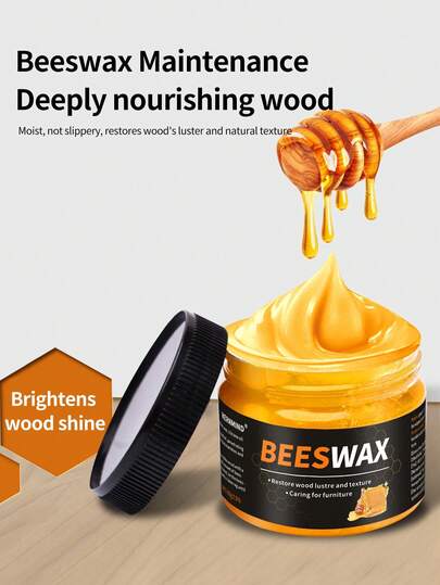 Wood Care Polishing Beeswax (2.82 Oz) - Wood Furniture Renovation New Shine Stain Removal Polishing Care Wax Essential Oil - With Sponge - Solid Wood Beeswax Polish For Mahogany Furniture And Floors - Essential Household Product To Restore The Shine Of All Types Of Wood Products
