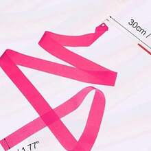 1pc Metallic Fuchsia Rhythmic Gymnastics Ribbon, Shiny Dance Ribbon Wand For Rhythmic Art Dance Training Party Gift - Hot Pink - View 4