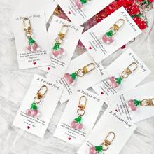 1/5/10pcs Cute Fruit Design Pocket Hug Card Gift Set, Apple/Strawberry/Cherry Shaped Keychain Charm, Backpack Decor, Wedding Party Favors, Encouragement Tokens, Home Decorations, Gifts For Family, Friends, Wedding Guests, Special Birthday, Wedding, Valentine's Day, Graduation, Back To School