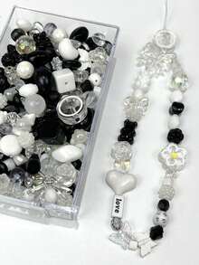 30g/50g Mix Acrylic Beads Randomly Heart Shape, Bow, Spacer Beads For Bracelet Making DIY Mobile Phone Chain Earring Jewelry Handmade Accessories