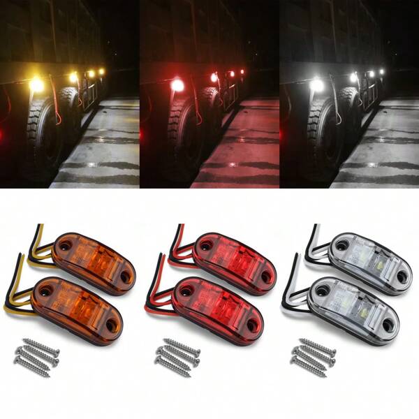 YANF 2pcs Truck Van Trailer LED Side Lights Night Signal Lights Turn Signal Lights 3 Styles High Bright Beads