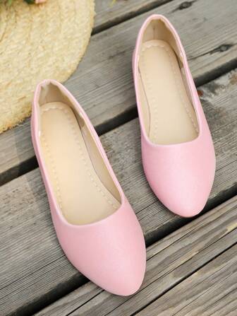Women's Fashion Pointed Toe Colorblock Heart Pattern Flats Soft Sole Comfortable Slip-On Casual Loafers For Valentine's Day, Versatile For All Seasons