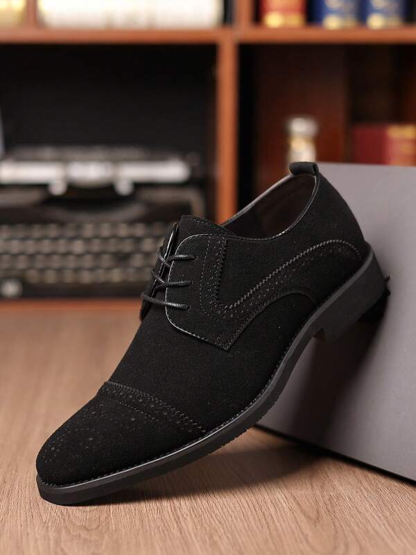 Neue Mode Herren Lässige Schuhe aus Wildleder mit Schnürung, Dreiteiler Lederschuhe, Businessschuhe in Große Größen