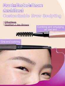 Essence Delicate And Clear Eyebrow Pencil, Precisely Defines Natural Brow Shape, Long-Lasting Natural Makeup - 01 Smoky Gray - View 5