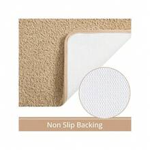 Bathroom Rug Runner 24x60 Inch, Soft Thick Absorbent Microfiber Bath Rugs For Bathroom, Machine Washable, Shaggy Plush Non Slip Bath Mat For Tub, Shower Floor, Quick Dry Mats, Navy - Beige - View 3