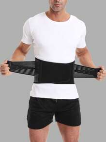 1pc Men's Sports Waist Trainer Belt, Black Sports Waist Belt For Men, Suitable For Basketball, Deadlifting, Squatting, Running, Shaping