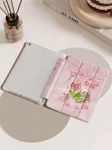 调色刀郁金香纹理 iPad 保护壳，兼容 iPad (A16) 第 11 代 11 英寸 2025、Apple iPad Air 11(2025)，适用于 iPad 第 10 代 10.9 英寸 2022 保护壳，带笔架、三折支架保护套、自动唤醒/睡眠功能，是返校、情人节、节假日的可爱礼物 - 彩色 - 查看 6