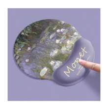 Tapis de souris avec repose-poignet Peinture de Monet, tapis de souris avec motif de fleur de lotus, tapis de clavier en silicone, unisexe