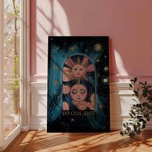 1/3pcs Wall Art Posters/Modern Style, Wall Art, Do Cool Witchy Print, Mystical Sun Moon Poster, Celestial Decor, Occult Boho Art, Spiritual Witchy Canvas Print Unframed/Framed ,Wall Art With Frame - Multicolor - View 1
