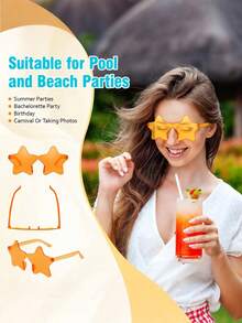 5/10pcs-Rimless Glasses Five-Pointed Star Shaped Frameless Glasses Transparent Candy Color Eyewear For Party Favor, Perfect For Pool And Beach Parties Summer Parties, Birthday Parties. Carnival, Fun Events Or Party Favors, (More Colors Random), Christmas Mother's Day Graduation Halloween - Multicolor - View 8