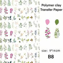 Flower Polymer Clay Watercolor Transfer Paper DIY Ink And Wash Marbling Printing Paper Soft Pottery Earrings Jewelry Making - B1-12 - View 13
