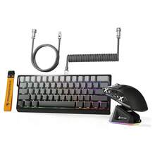 LexonTech MAMBASNAKE X60 HE 磁力开关键盘和 X11 机械游戏键盘和鼠标组合，60% 3 模式快速触发磁力开关，8K，59g 轻量级鼠标带 RGB 充电底座，22K，PAW3311，适用于 Win 的卷线