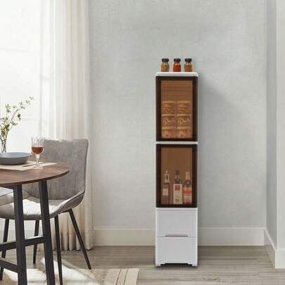 Mobile da bagno con cassetto, mobiletto da bagno angusto per WC, armadietto da bagno in plastica per angoli, organizzatore da bagno per il make-up, ideale per il rientro a scuola