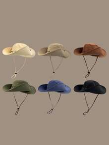 1pc Wide Brim Bucket Hats Men Women Unisex Summer Protection Sun Hat Packable Boonie Cap For Fishing Hiking Gardening Beac - Fisherman's Hat - View 2