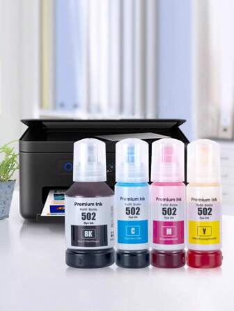 Bottiglie di inchiostro compatibili 502 di ricambio per Epson, bottiglie di inchiostro di ricarica compatibili 502 (non inchiostro da sublimazione) da utilizzare per stampanti ET-2850, ET-3830, ET-3850, ET-2700, ET-3800, ET-3850, ET-2760, ET-15000, ET-2750