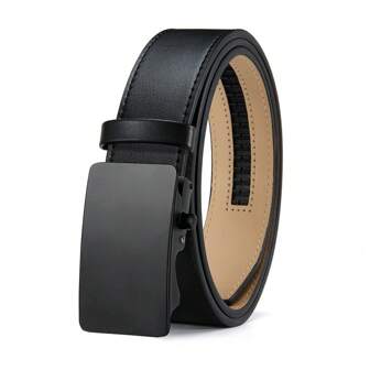1pc Men's Dress Pants Belt - Genuine Leather Adjustable 1 3/8" Designer Belt For Business Casual Wear - Comfortable & Easy To Use - Perfect Gift For Gentlemen