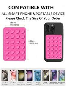 1PCSilicone Suction Phone Case Mount,Phone Suction Grip,Octobuddy,Sticky Phone Grip, Adhesive Phone Stand Sticky For Cell Phone - Multicolor - View 5