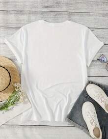 Camiseta con Estampado Gráfico de Limón, Manga Corta y Cuello Redondo para Mujer, Tejido Ligero de Poliéster-Español, Diseño Vibrante de "LICOR DE LIMÓN LIMONCELLO", Ideal para Primavera y Verano, Camiseta de Verano | Camiseta Gráfica - Blanco - Ver 2