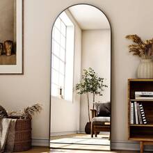 65"X 24.2" Arched Full Length Mirror Free-Standing Wall Mounted Floor Mirrors, Black - 黑色 - 查看 2