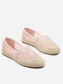 Women's Bohemian Style Hollow Out Slip-On Flat Shoes - Pink - View 3