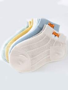 5 Pairs Summer Thin Tiger Pattern Breathable Soft Mesh Kids Socks - Multicolor - View 8
