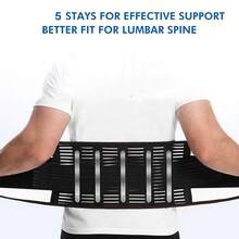 背部支撑腰部支撑带，腰部支撑带 5 块钢板，透气网状背部支撑，男女适用健身房配件 Fajas Lumbares - 彩色 - 查看 4