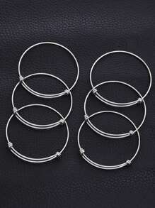 ZIRUISP 2/4/6pcs 304 Stainless Steel DIY Charm Bangle Expandable Adjustable Bracelet For Women Men Jewelry Attachment Holiday Gift