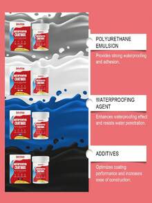 jakehoe 100克/3.53盎司水泥基防水涂料 - 适用于混凝土、木材、金属、屋顶、地下室、墙壁 - 水性 - 水泥防水涂料 - 混凝土密封剂 - 翻新 - 建筑 - 防水 - 防潮 - 弹性 - 防裂，混凝土修补 - 地下室防水漆，混凝土屋顶密封剂 - 彩色 - 查看 3