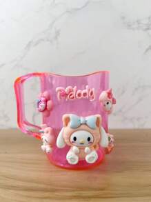( Sanrio) 2pcs Cute Cartoon KT Cat And Pudding Dog Toothbrush Holder Combination Set - PP Material, Suitable For Men And Women, Toothbrush Holder And Mouthwash Cup, Comes With Toothbrush And DIY Stickers Home Bathroom Decor Fall Decor Back To School