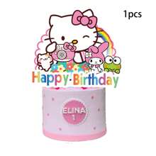 Sanrio 25pcs Sanrio Hello Kitty Cake Topper,Cupcake Toppers, Hello Kitty Birthday Decorations,Hello Kitty Theme Party Supplies, Hello Kitty Birthday Decorations,Hello Kitty Cake Decorations