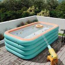 4-Ring Extra Large Inflatable Swimming Pool, Durable PVC Family Backyard Outdoor Pool (Shipping By Sea). Recommended To Have A Clean Ground Surface, And If The Ground Is Uneven, Please Lay A Carpet.