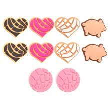 Set de 10 piezas de cuentas focales de pan mexicano con forma de corazón concha para manualidades y decoración de bolígrafos de plástico