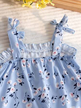 2件套新生女宝宝时尚可爱碎花连体衣+帽子，夏季