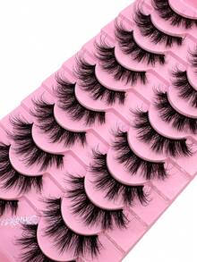 2 Box 20 Pairs False Fluffy Russian Strip Lashes 3D Fake Lashes Makeup Messy False Eyelashes Fluffy Thick Lashes 8D Volume D Curly Fake Eyelashes - 2 box DM108 - 查看 5