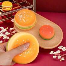 1 pieza/Pelota de descompresión creativa con forma de hamburguesa y música para amasar, juguete de descompresión de rebote lento con harina